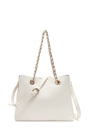 Women's Cream Long Strap Printed Shoulder Bag | Derimod