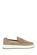 Erkek Bej Süet Deri Casual Loafer | Derimod
