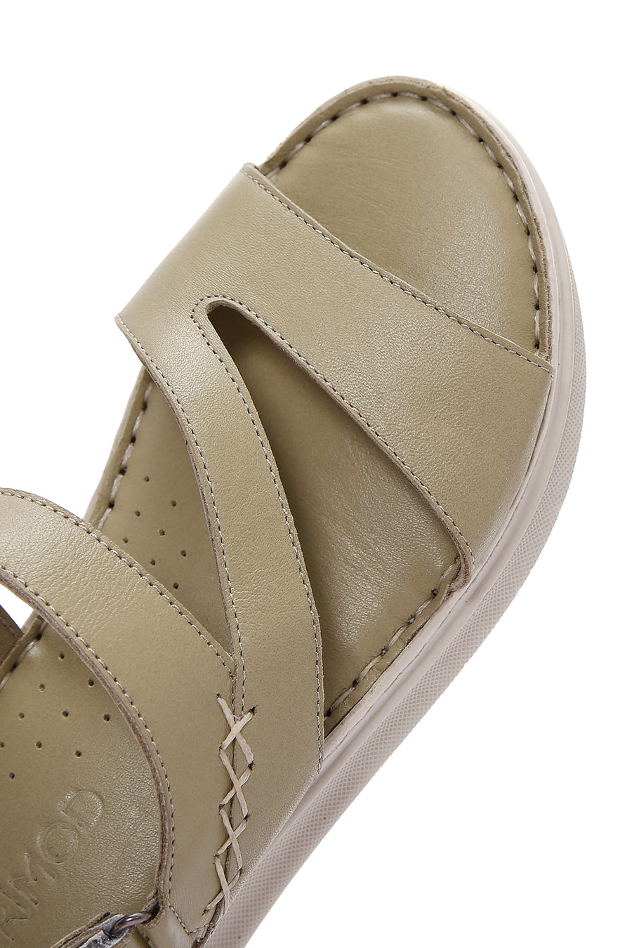 Women's Green Leather Comfort Sandals