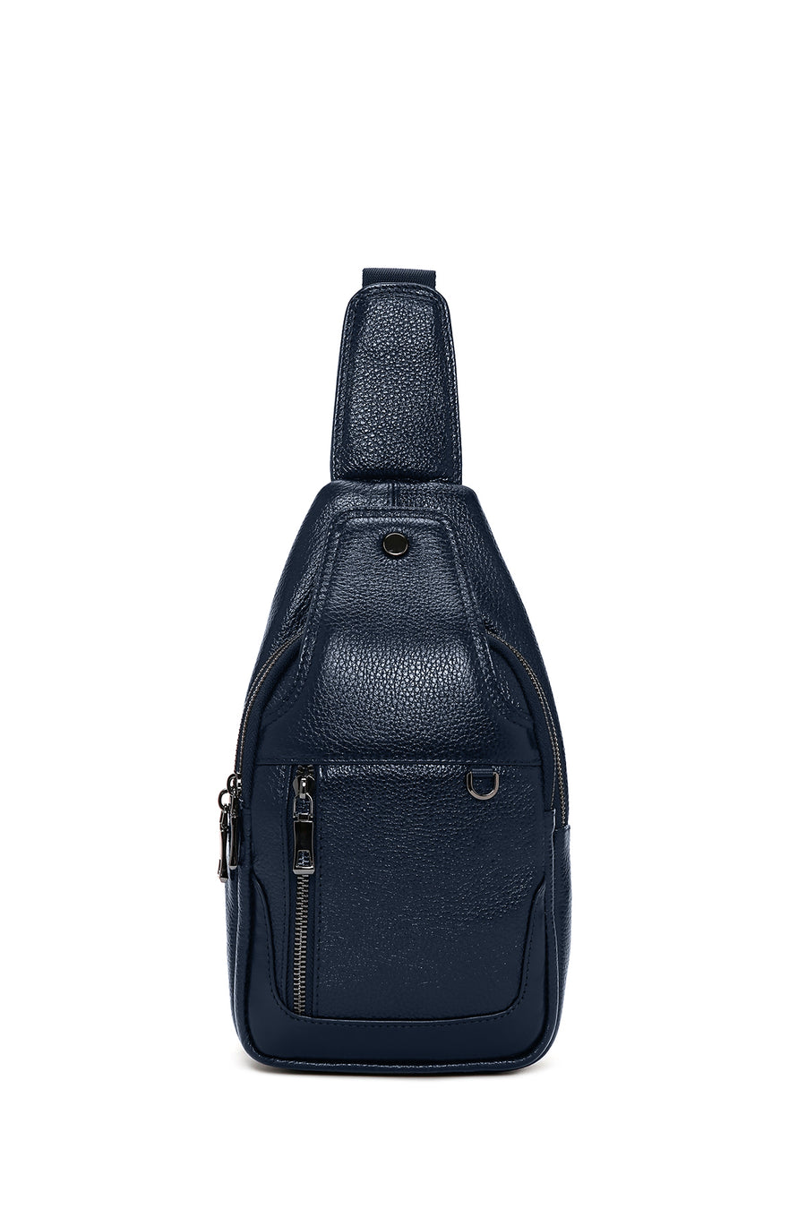 Men's Navy Blue Leather Crossbody Bag