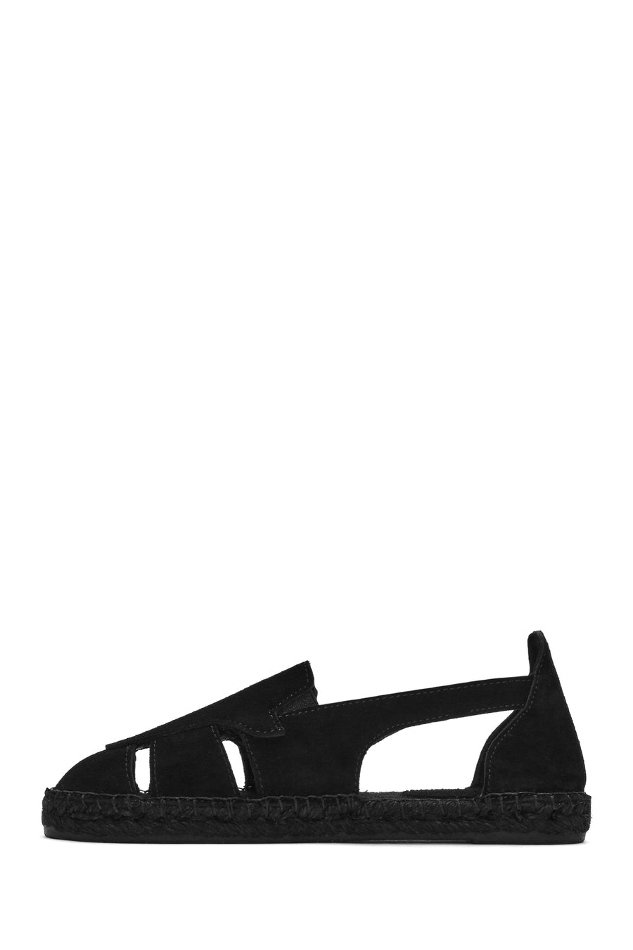 Woman Black Suede Espadrilles Sandal
