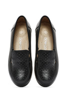 Kadın Siyah Dolgu Topuklu Deri Comfort Loafer | Derimod