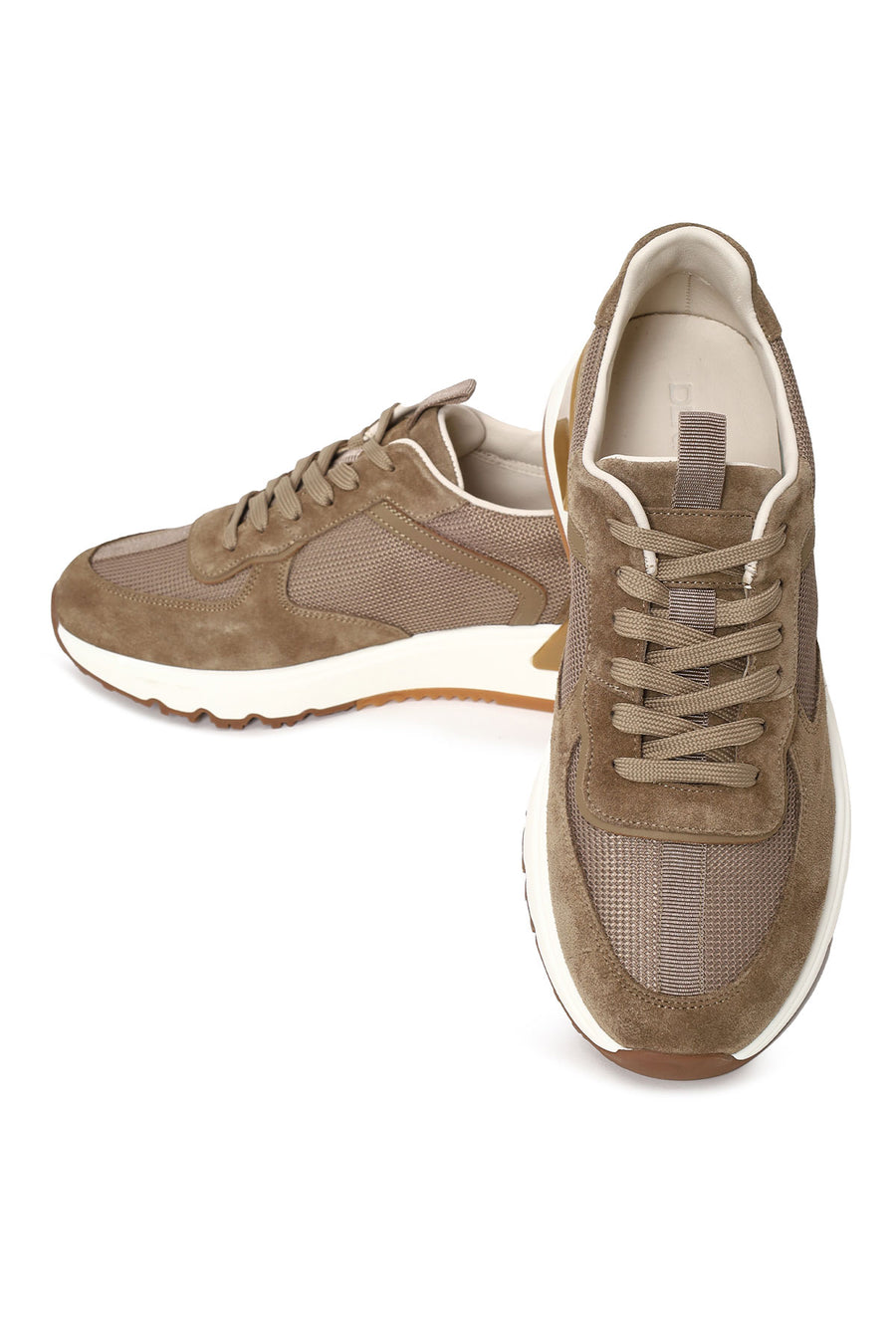 Erkek Kahverengi Bağcıklı Kalın Tabanlı Deri Sneaker