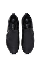 Women's Black Leather Wedge Heeled Comfort Shoes | Derimod