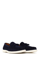 Erkek Lacivert Püsküllü Süet Deri Casual Loafer | Derimod