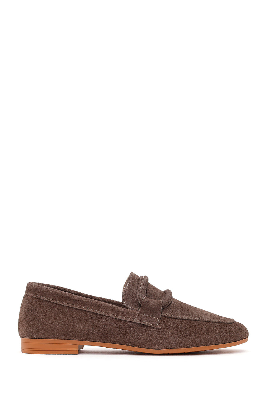 Kadın Vizon Tokalı Süet Deri Maskülen Loafer 26PFD350110 | Derimod