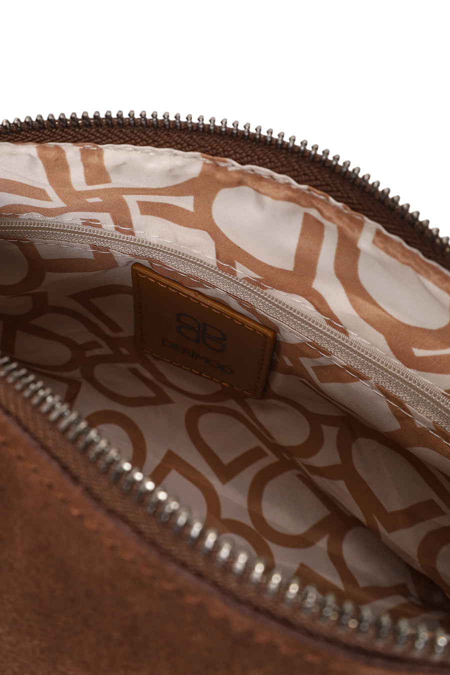 Woman Brown Suede Crossbody Bag with Long Strap