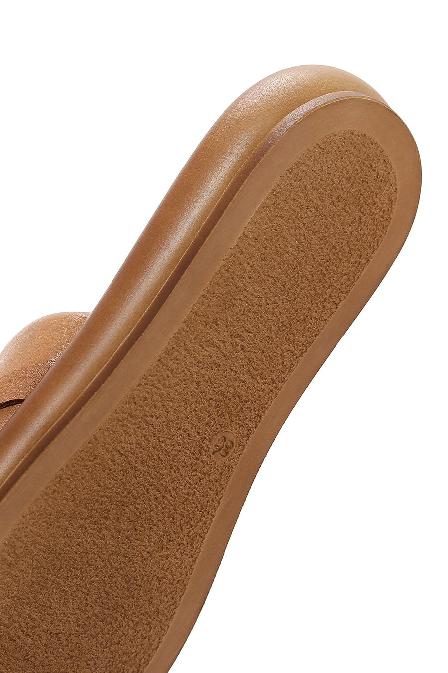 Women's Tan Leather Comfort Slippers