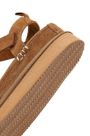 Women's Tan Thick-Soled Suede Sandals | Derimod