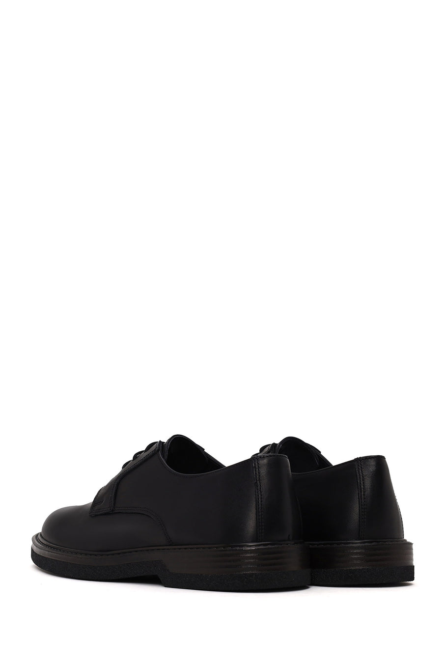 Male Black Lace-Up Leather Casual Shoes