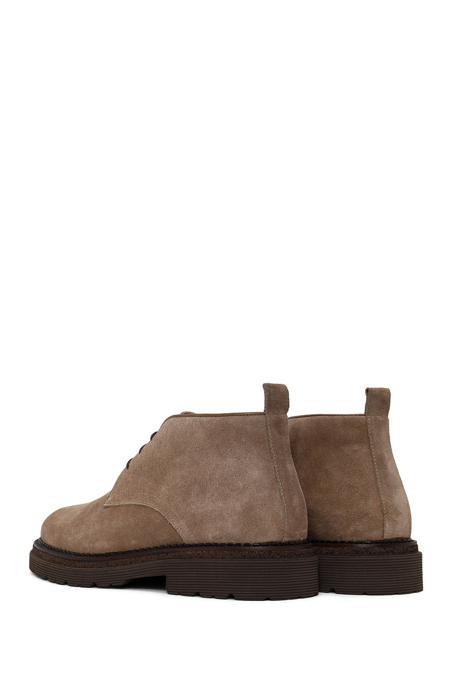 Erkek Vizon Bağcıklı Süet Deri Bot
