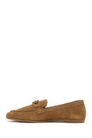 Women's Tan Suede Leather Loafer | Derimod