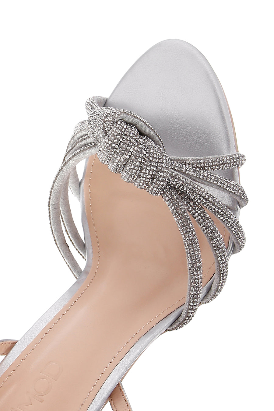 Women's Silver Stone Thin Heel Sandals