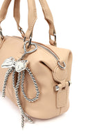 Women's Beige Long Strap Charm Mini Shoulder Bag | Derimod