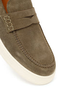 Male Khaki Suede Casual Loafer | Derimod