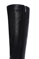Woman Black Zip Closure Thick-Soled Leather Boot | Derimod