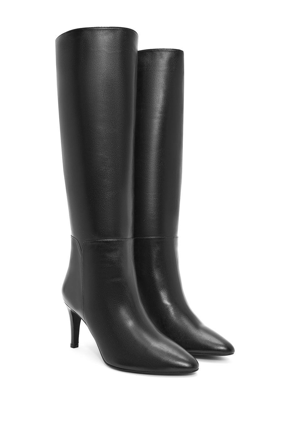 
Women's Black Slim High Heel Leather Boot
