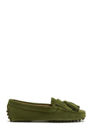 Women's Leather Suede Tassel Loafer | Derimod