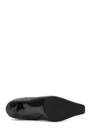 Women's Black Zippered Thin Short Heeled Leather Boots | Derimod