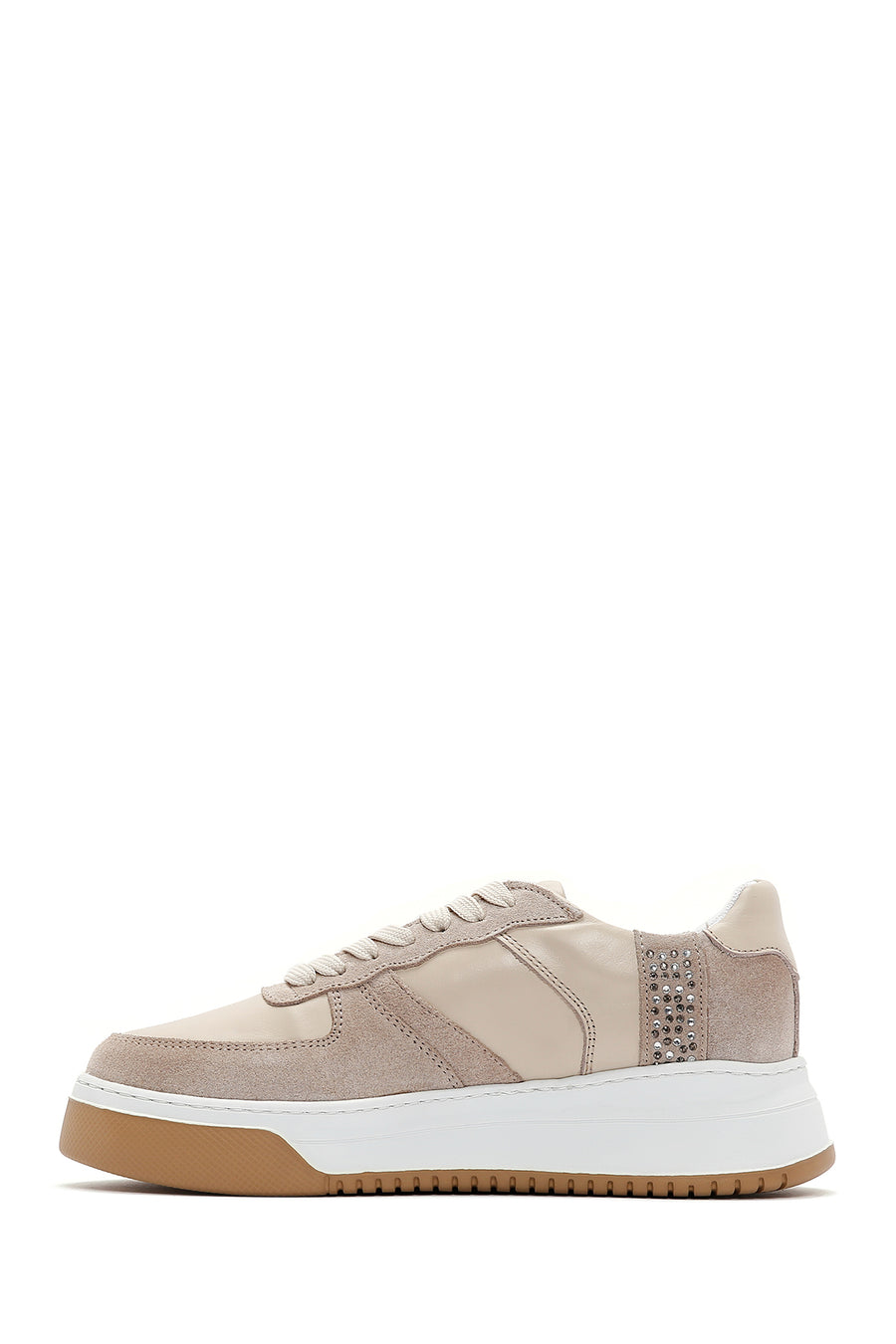 Women's Beige Suede Leather Detailed Sneaker
