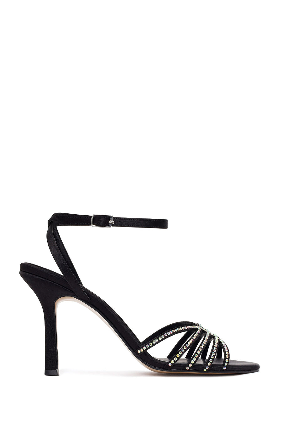 Woman Black Ankle-Buckle Embellished Slim High-Heel Sandal 26SFE391314 | Derimod