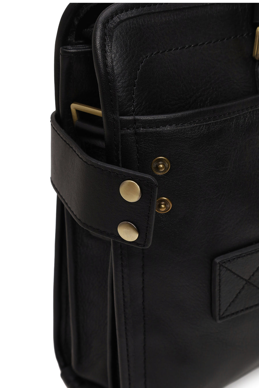 Male Black Long Strap Leather Briefcase