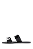 Women's Black Jelly Stone Slippers | Derimod