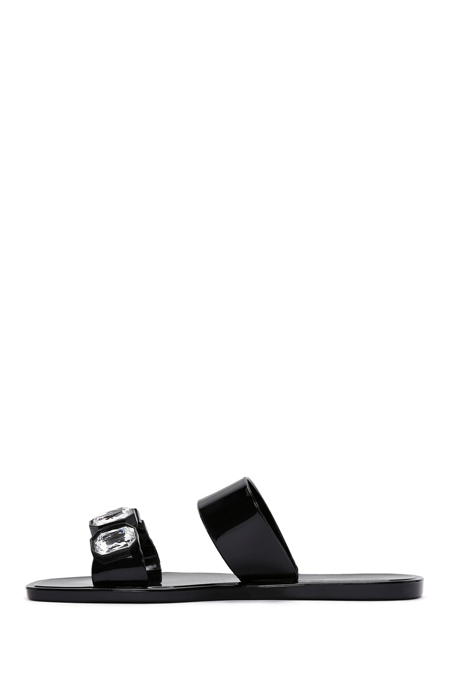 Women's Black Jelly Stone Slippers