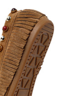 Kadın Camel Püsküllü Süet Deri Loafer | Derimod