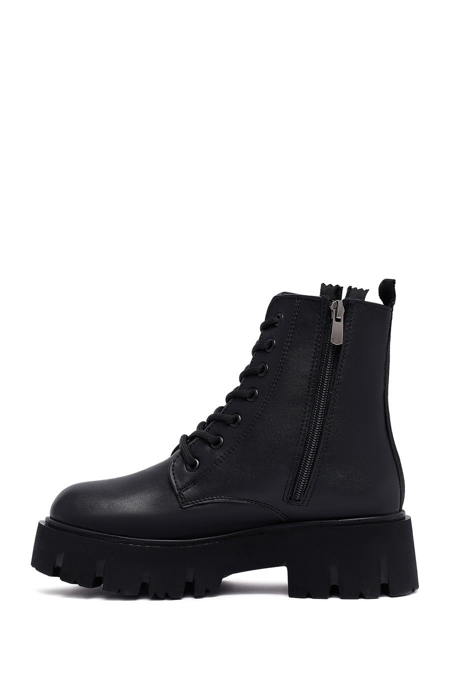 Women's Black Zippered Casual Boots