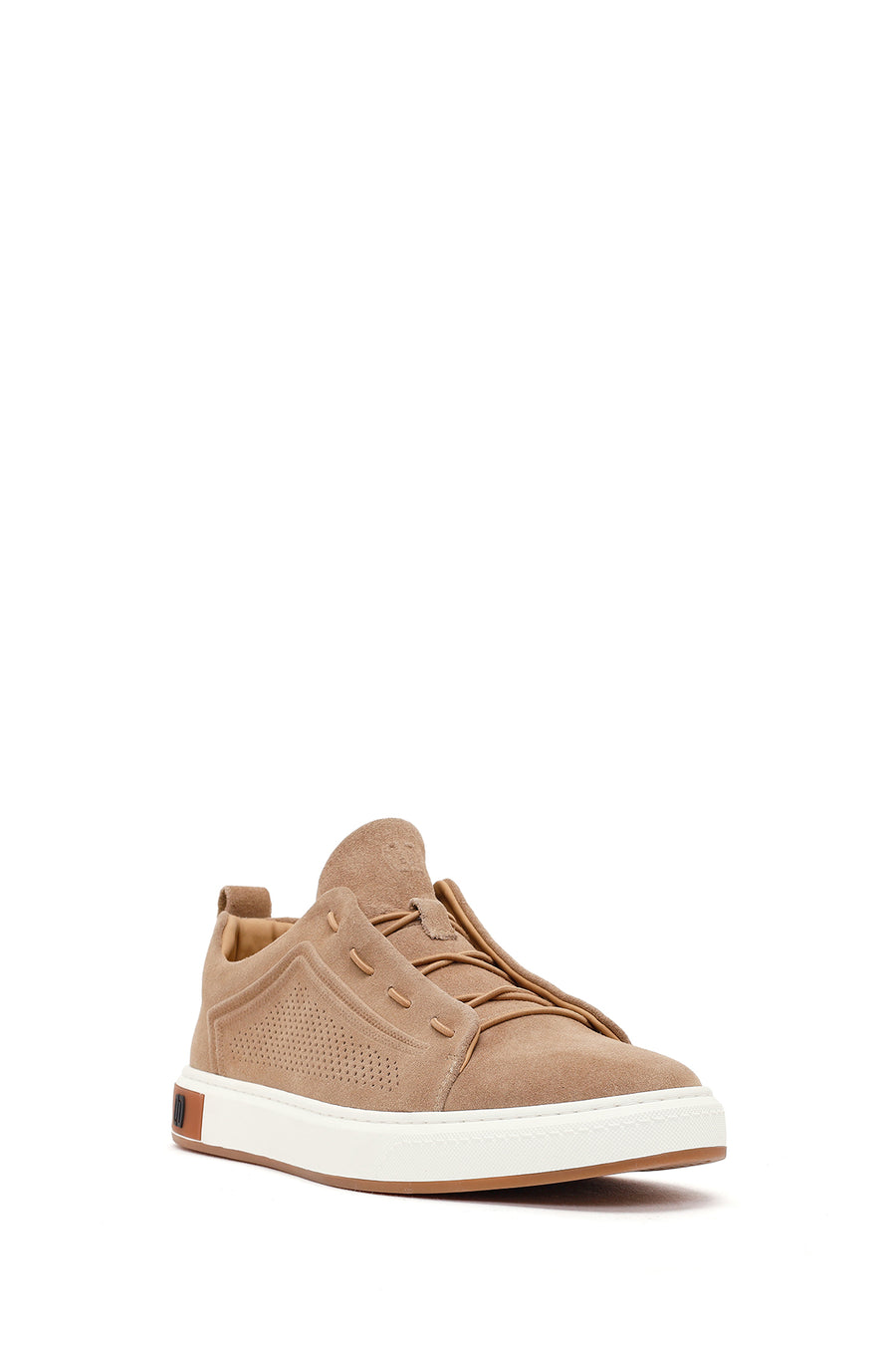 Erkek Bej Bağcıklı Süet Deri Sneaker
