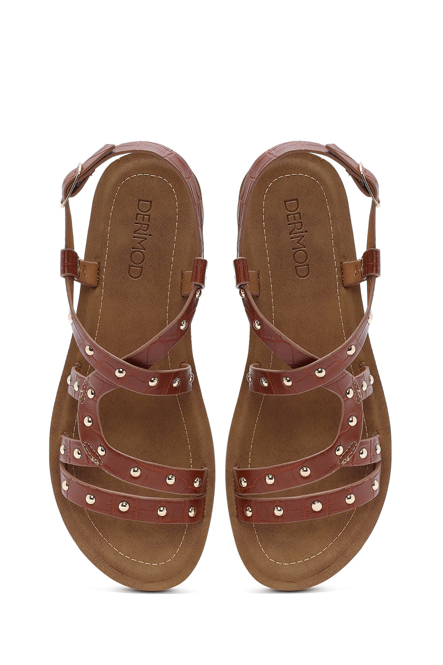Women's Tan Crocodile Sandals