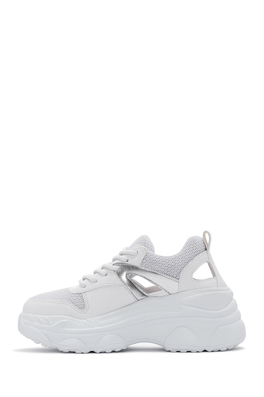 Women's White Thick Soled Sneaker