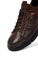Male Brown Lace-up Leather Casual Sneaker | Derimod