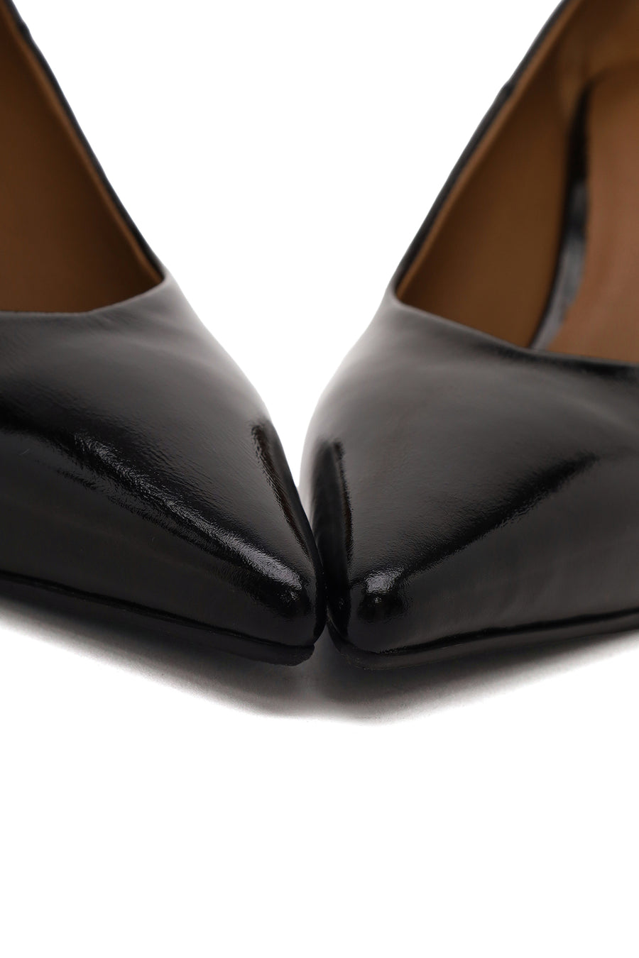 Kadın Siyah İnce Topuklu Rugan Deri Stiletto
