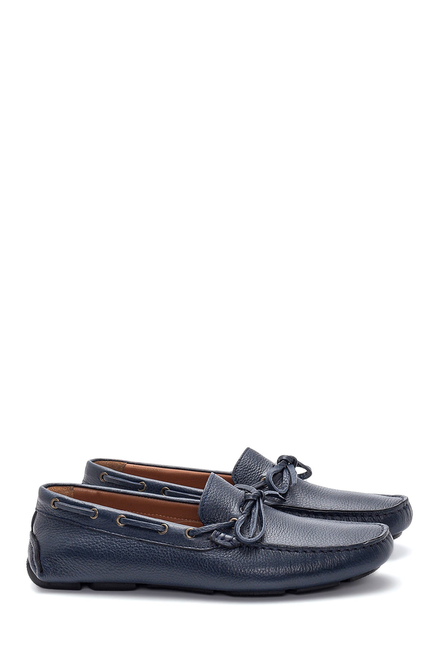 Erkek Lacivert Deri Casual Loafer