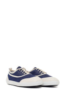 Woman Blue Lace-Up Jean Leather Sneaker | Derimod