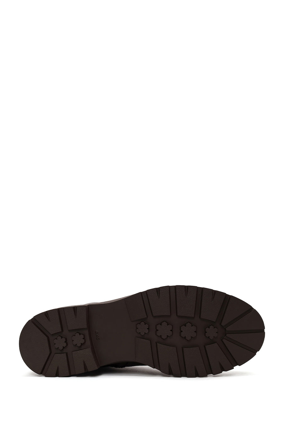 Woman Brown Zip Closure Thick-Soled Leather Combat Boots