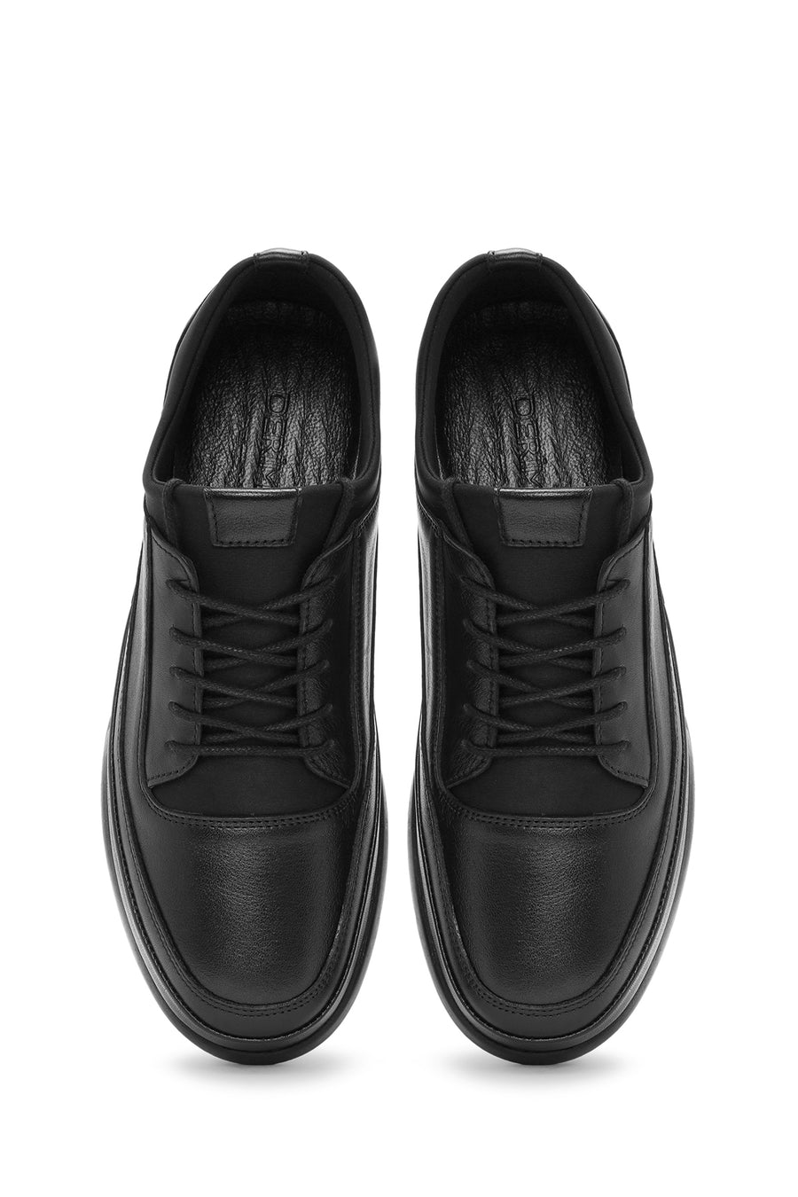 Male Black Lace-up Leather Casual Shoes