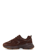 Woman Brown Lace-Up Thick-Soled Suede Leather Sneaker | Derimod