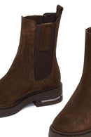 Woman Brown Suede Chelsea Boots | Derimod