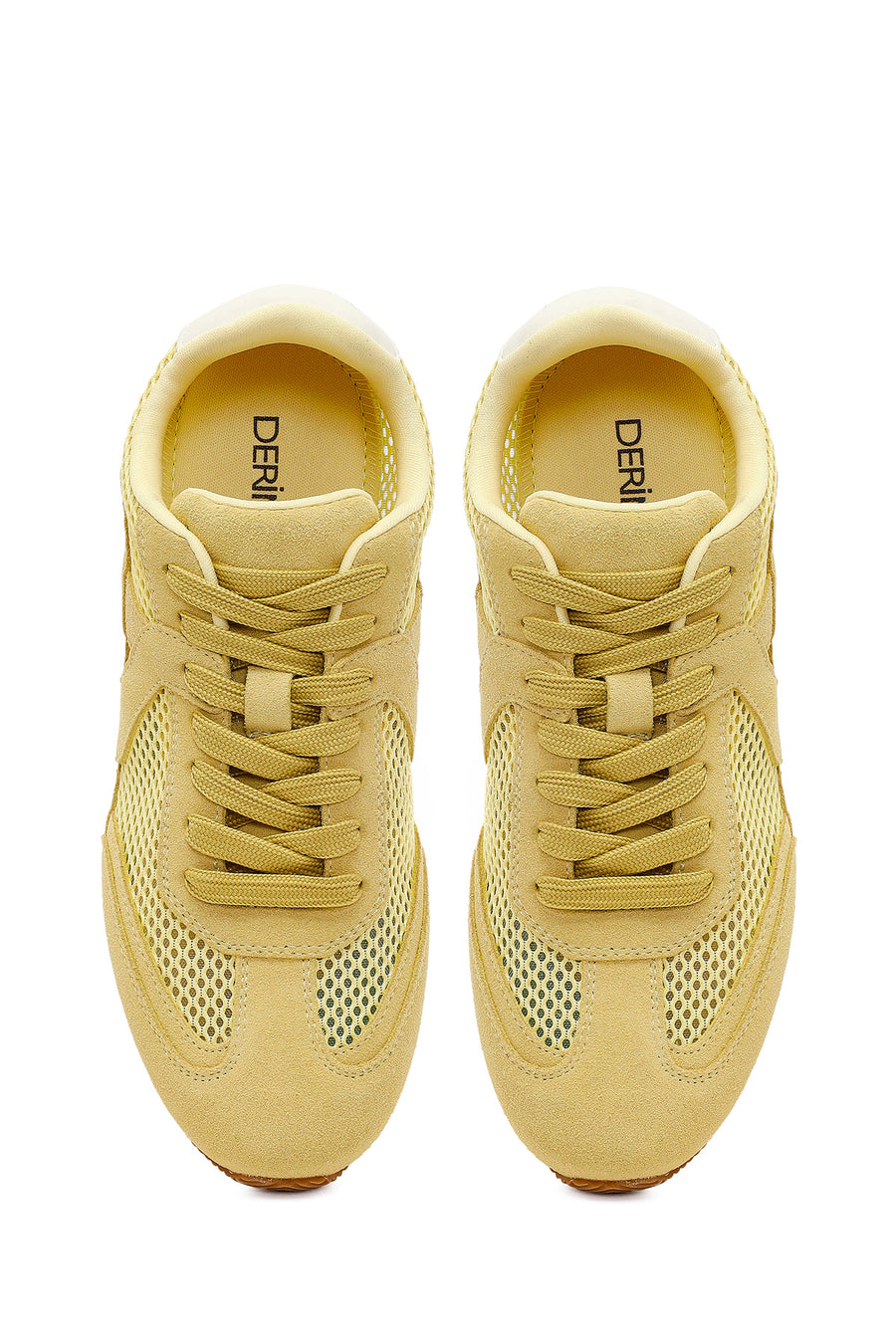 Kadın Sarı Bağcıklı Süet Deri Sneaker