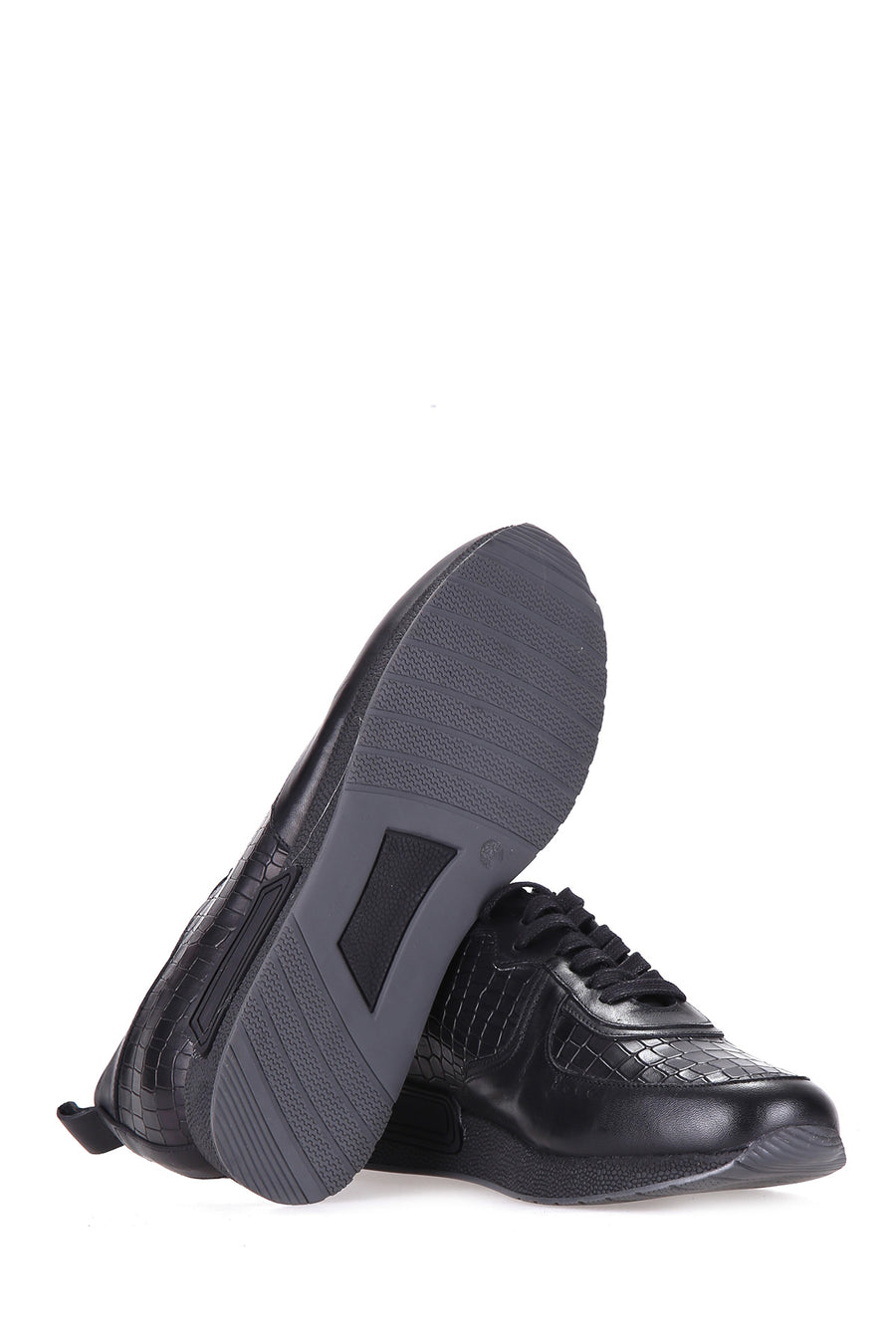 Kroko Desenli Erkek Deri Sneaker