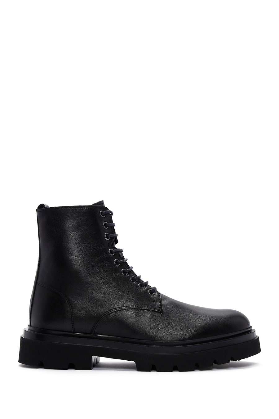 Men's Black Leather Zippered Boots 23WFD640618 | Derimod