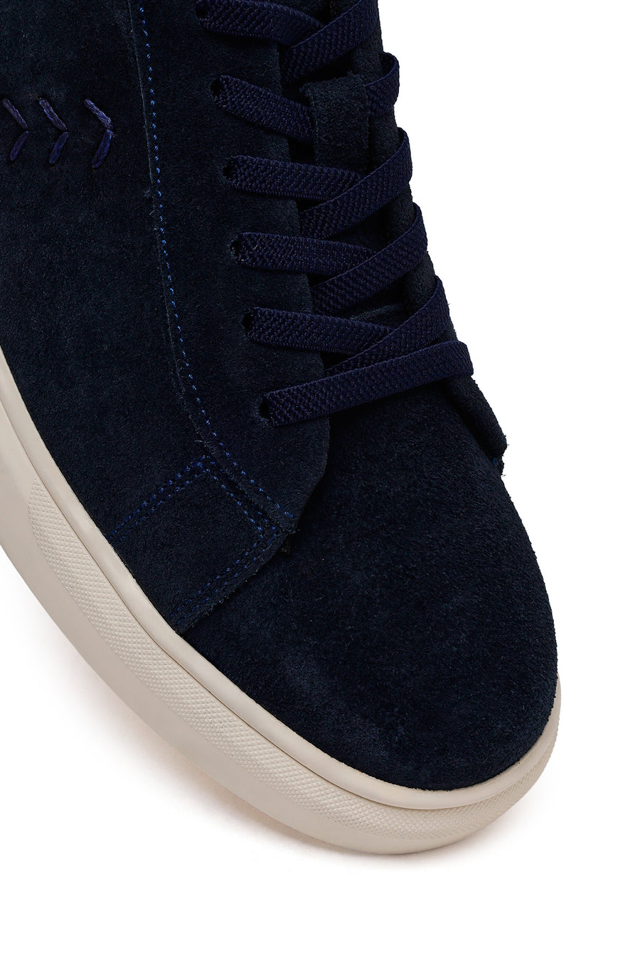 Erkek Lacivert Bağcıklı Süet Deri Sneaker