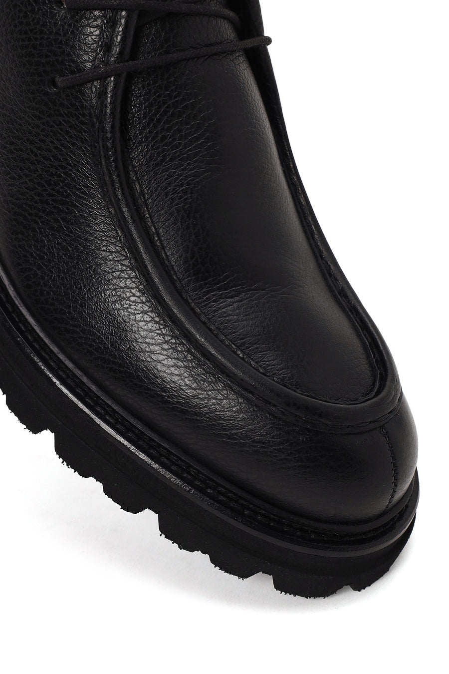Male Black Lace-up Leather Casual Boots