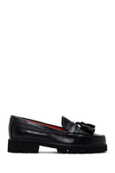 Derimod Gritti Kadın Siyah Deri Maskülen Loafer | Derimod