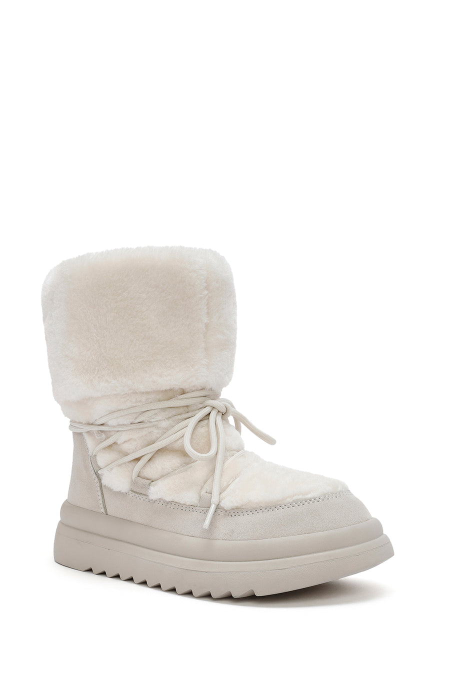 Women's White Fur Detailed Leather Boots