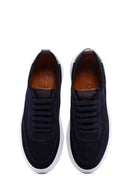 Erkek Lacivert Bağcıklı Süet Deri Sneaker | Derimod