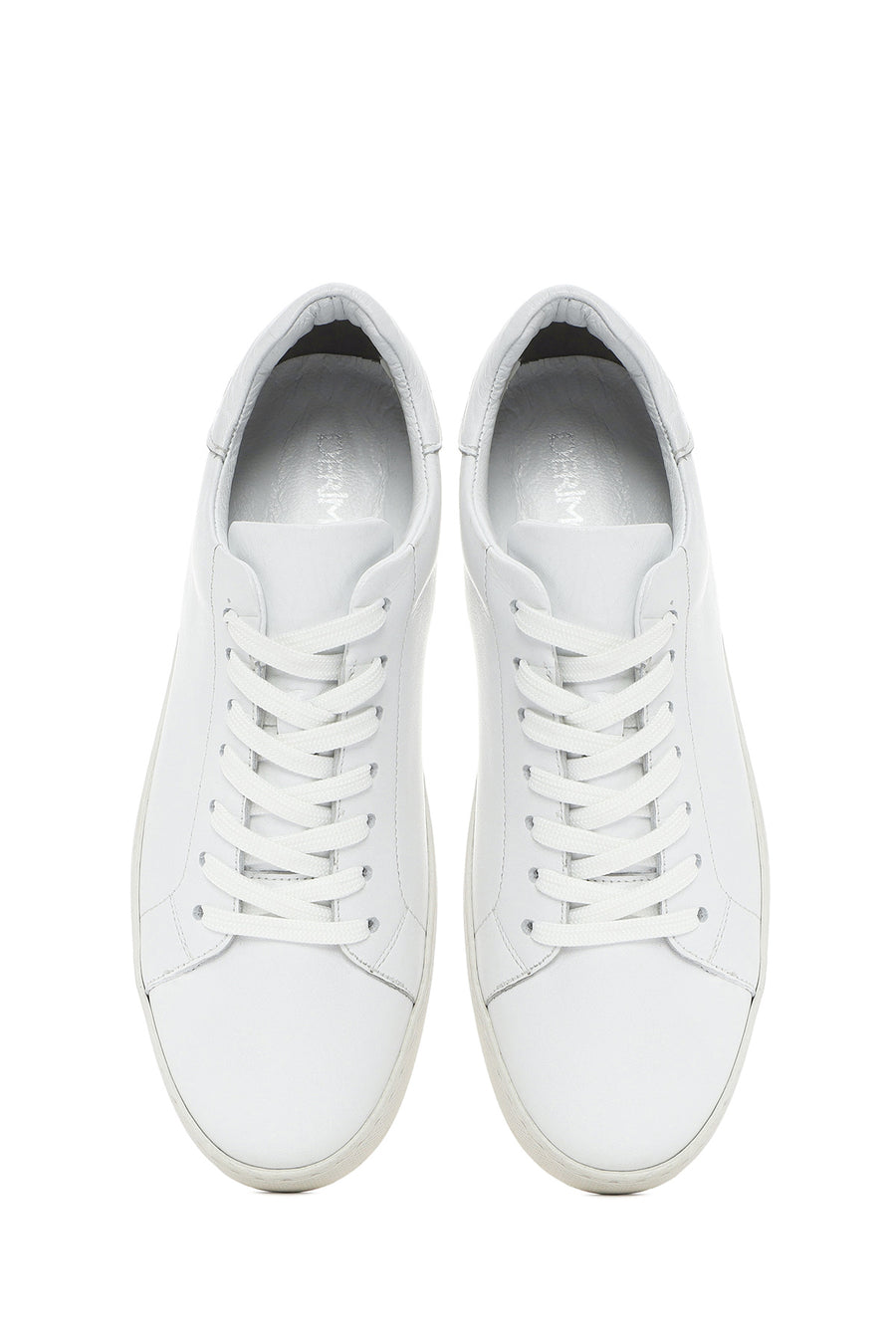 Erkek Beyaz Bağcıklı Deri Sneaker